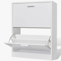 Wooden shoe cabinet with two practical compartments