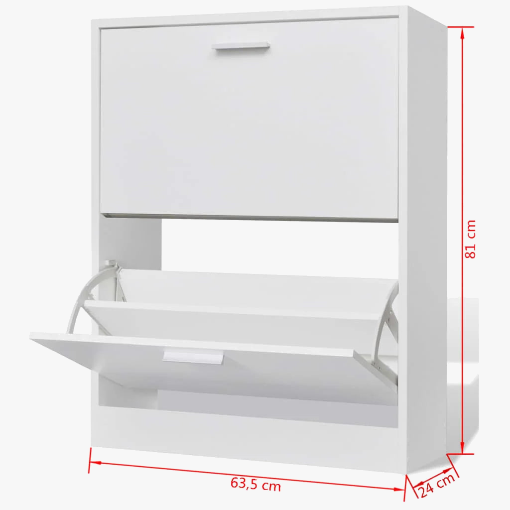 Wooden shoe cabinet with two practical compartments - view 6