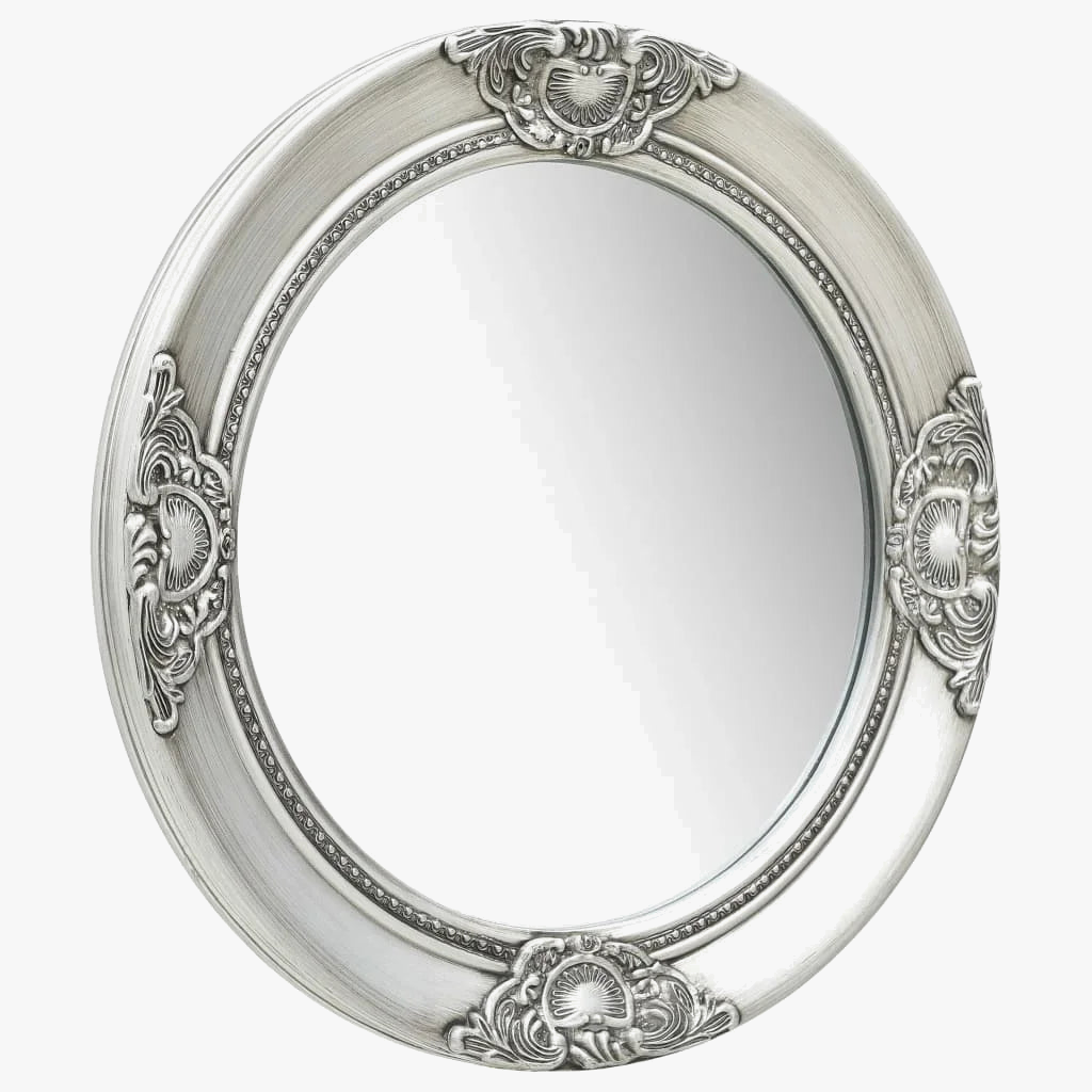 Silver baroque mirror elegant wall decoration for interior - view 2