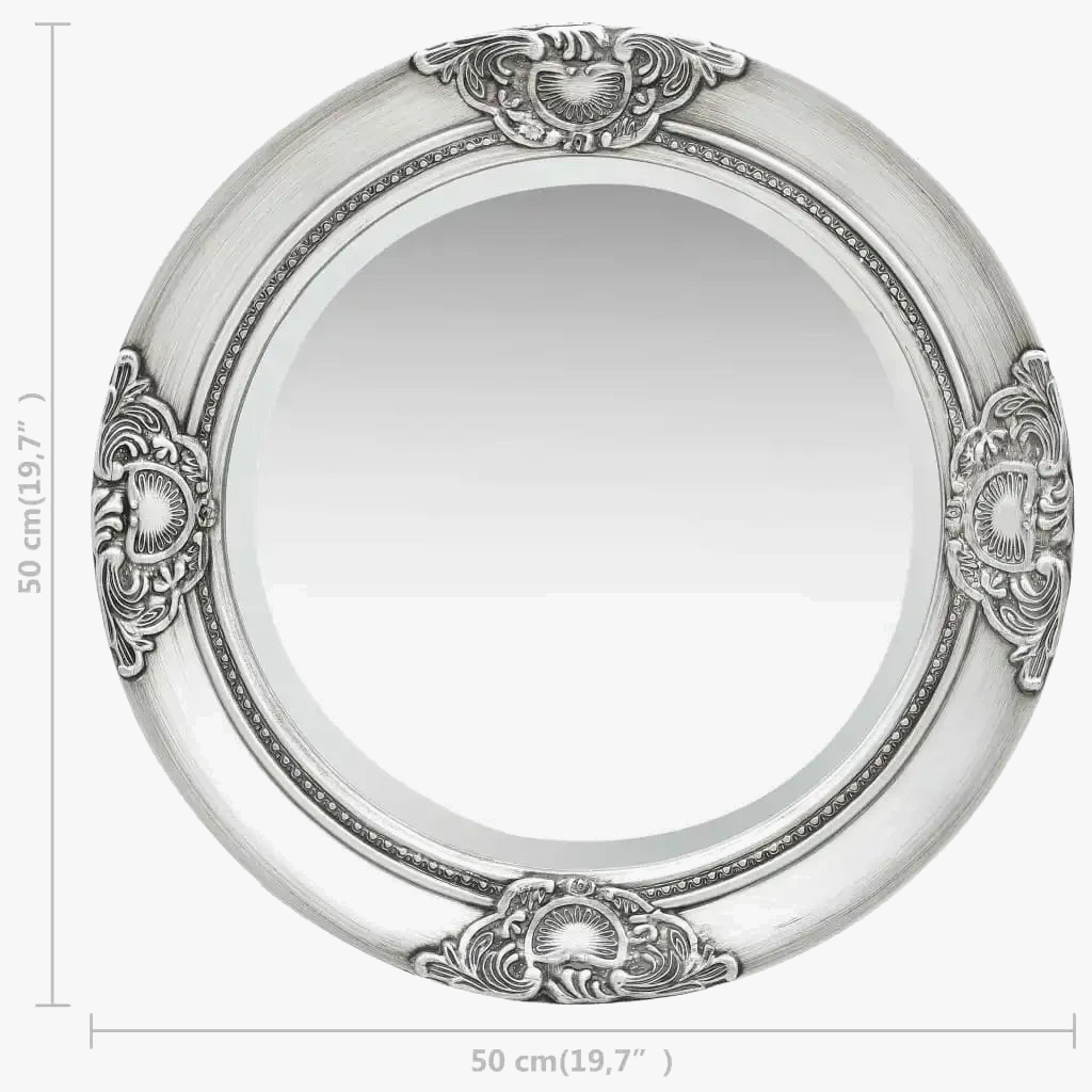 Silver baroque mirror elegant wall decoration for interior - view 5