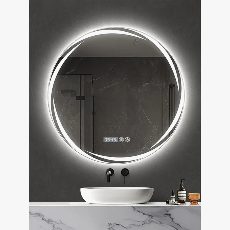 Circular mirror creative illuminated for modern decoration - view 2