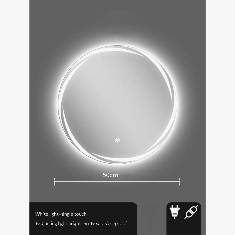 Circular mirror creative illuminated for modern decoration - view 5