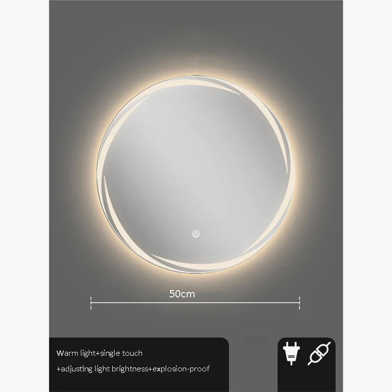 Circular mirror creative illuminated for modern decoration - view 6