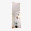 Tempered glass cosmetic mirror with aluminum golden frame