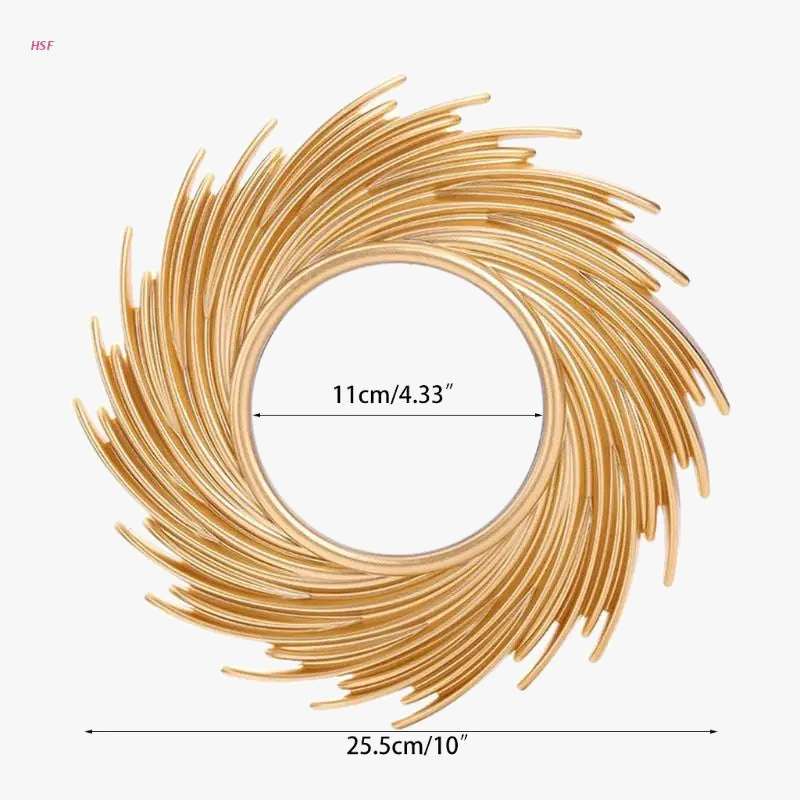 Decorative mirror in rotin shape of sun for interior decoration - view 5