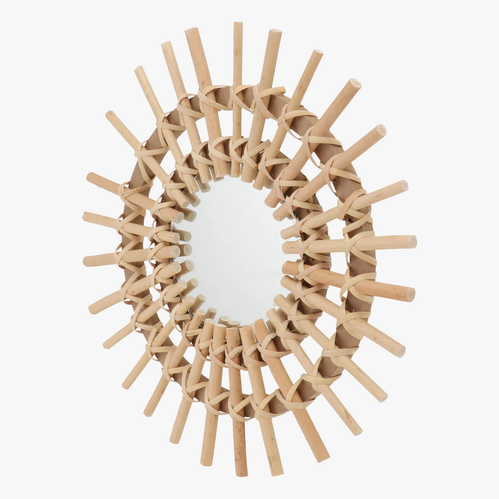 Woven rattan decorative mirror for a natural touch - view 5
