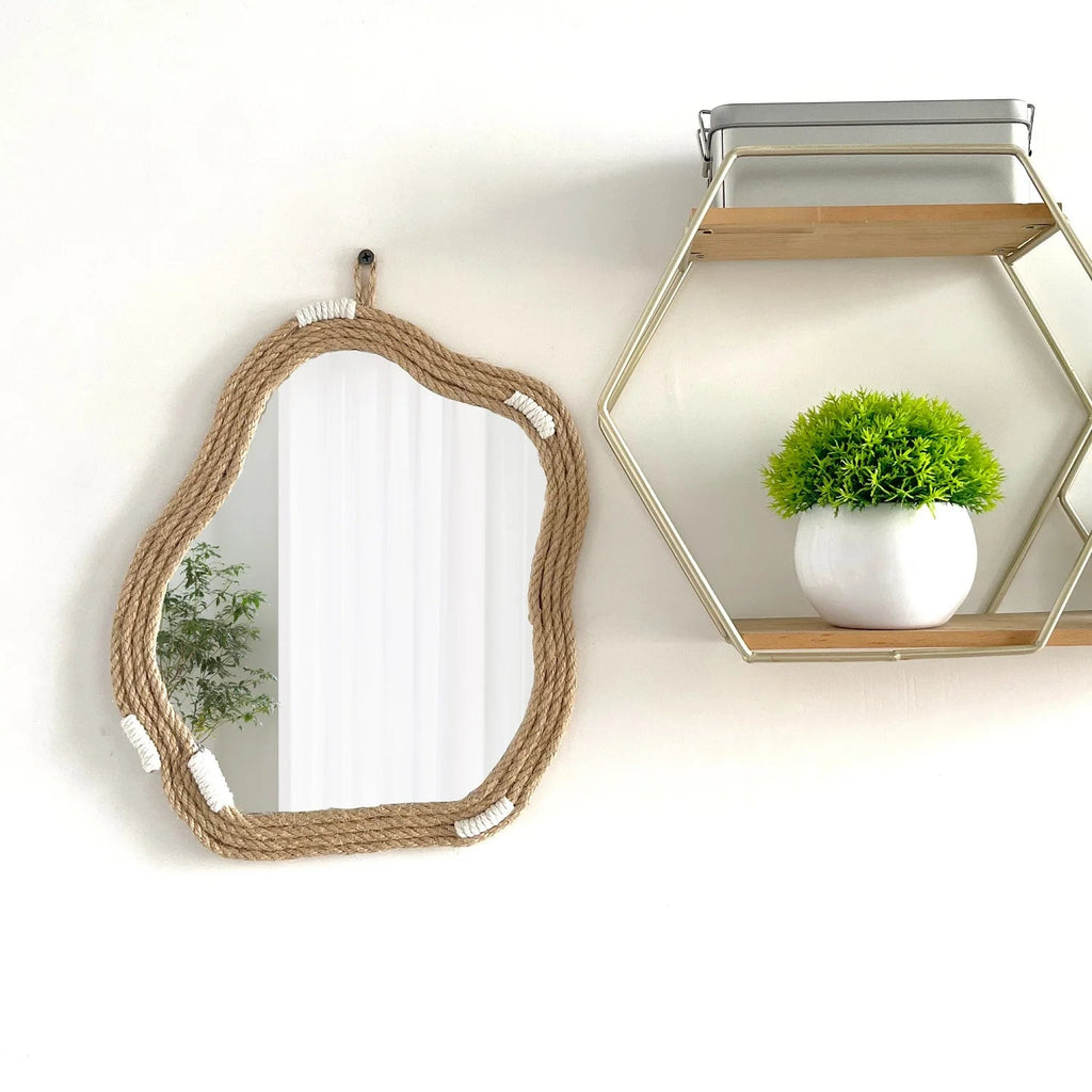 Decorative mirror Nordic woven with creative and original wall hand - view 5