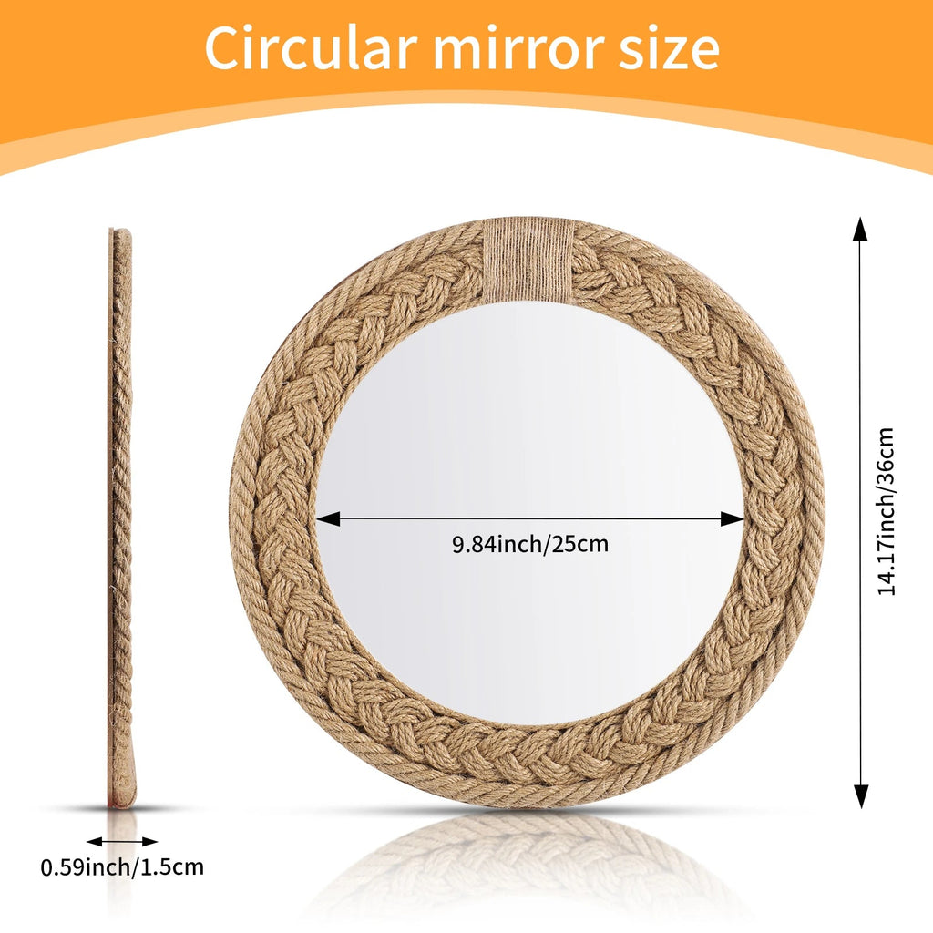 Decorative mirror hand woven Nordic for creative decoration - view 3