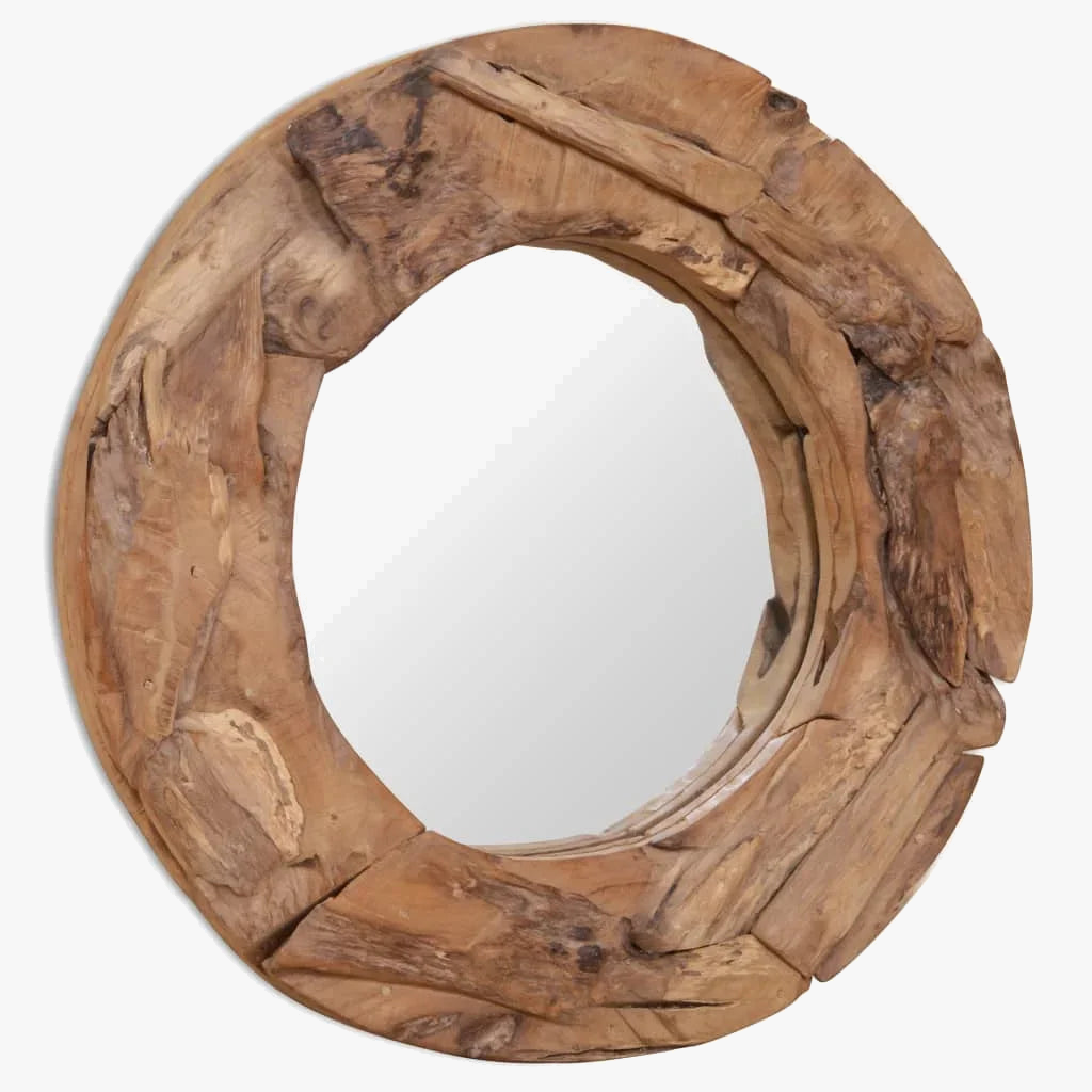 Round decorative teak mirror for wall decoration - view 2