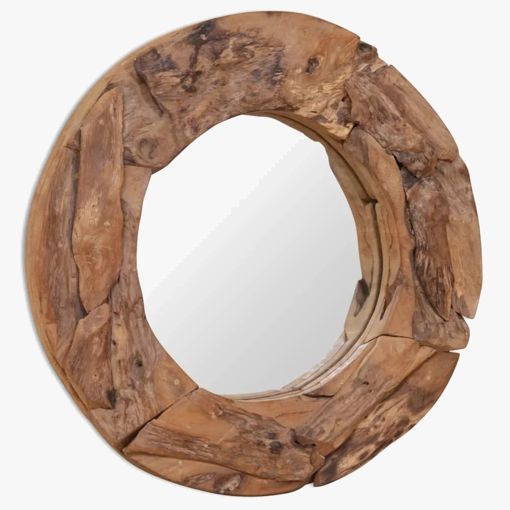 Round decorative teak mirror for wall decoration - view 3