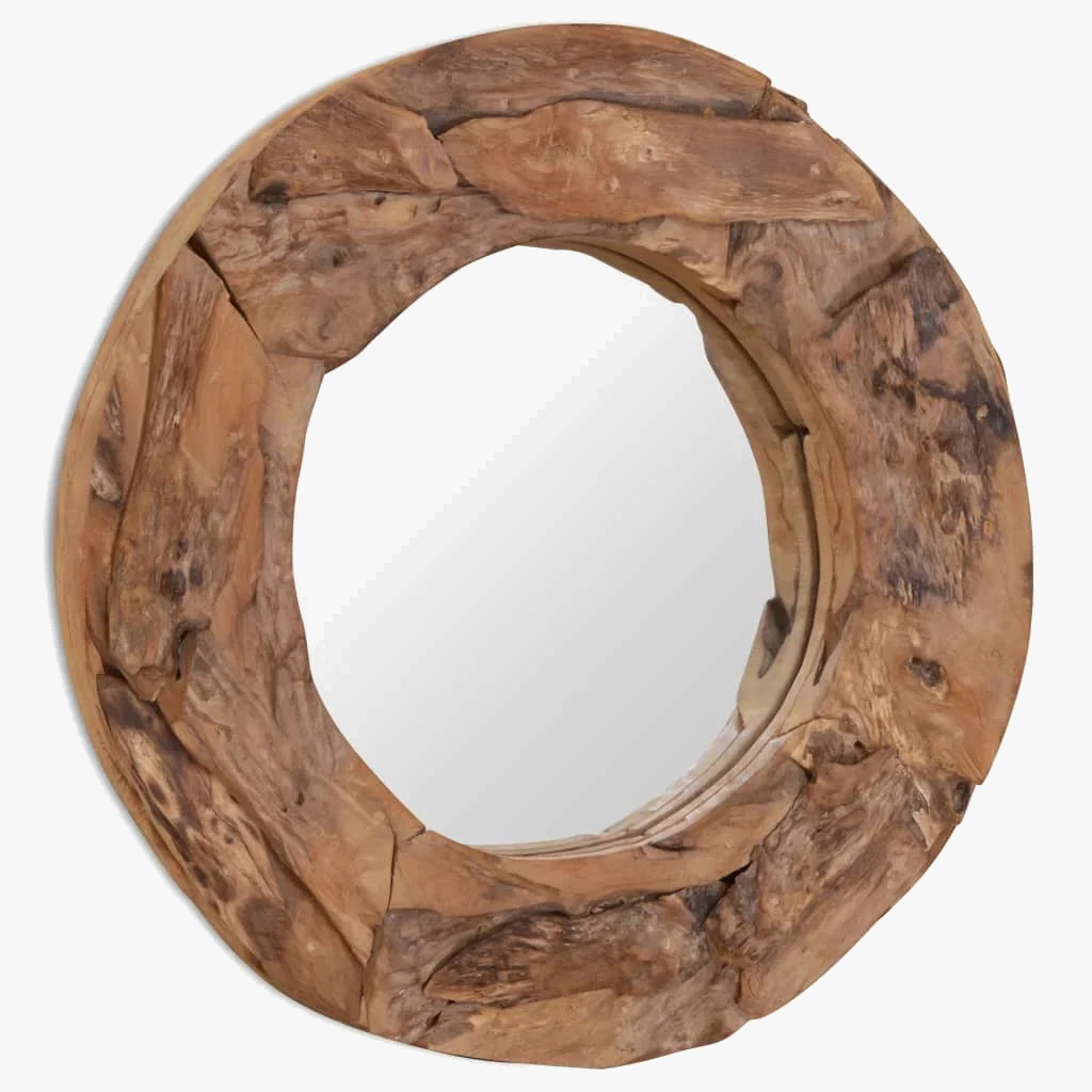 Round decorative teak mirror for wall decoration - view 4