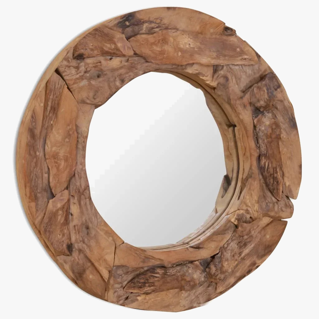 Round decorative teak mirror for wall decoration - view 5