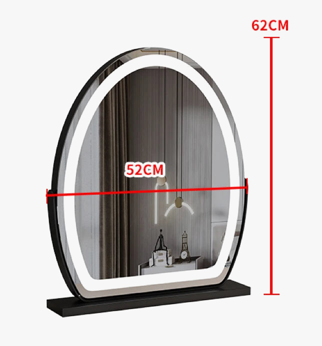 Lighted courtesy mirror with touch sensor and dimmable lighting - view 4