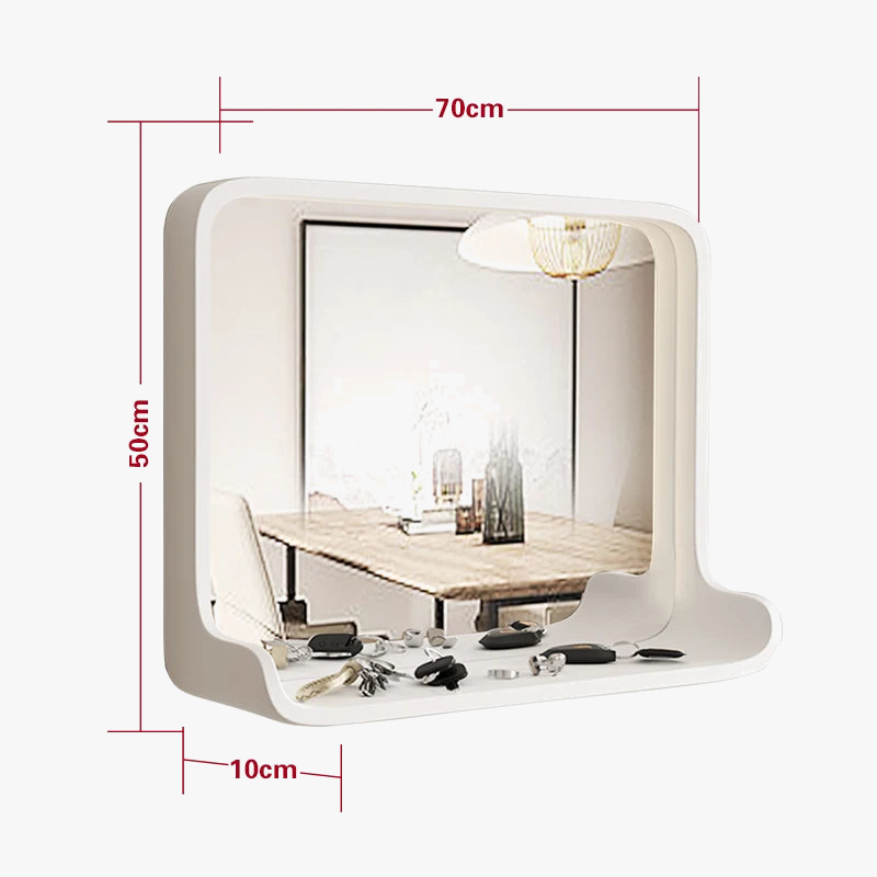 Solid wood mirror with led lighting and wall mounting - view 6