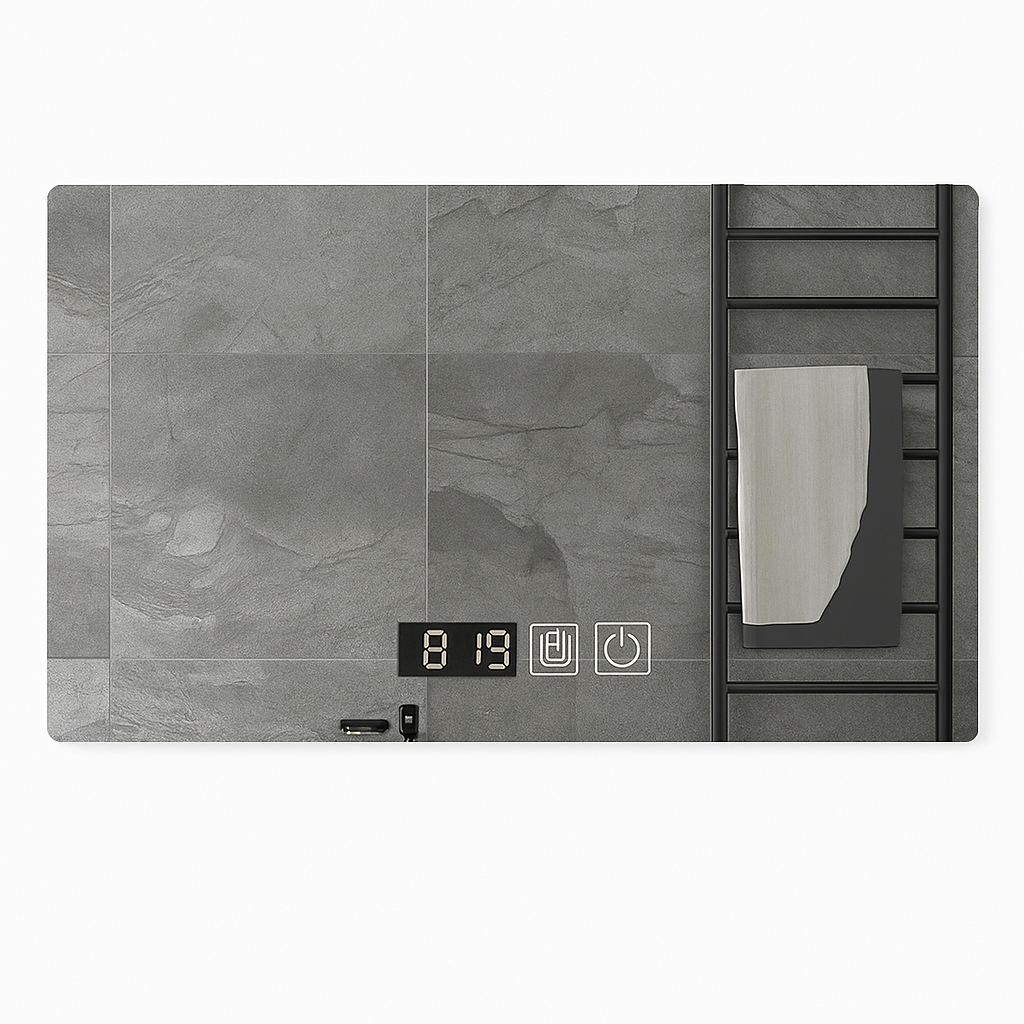 Rectangular intelligent mirror with led light touch screen - view 3