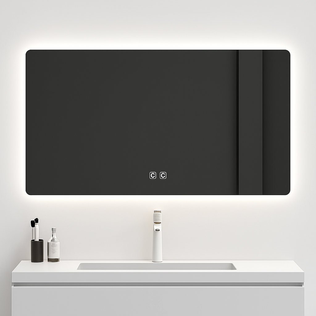 Rectangular intelligent mirror with led light touch screen - 40x60cm 1