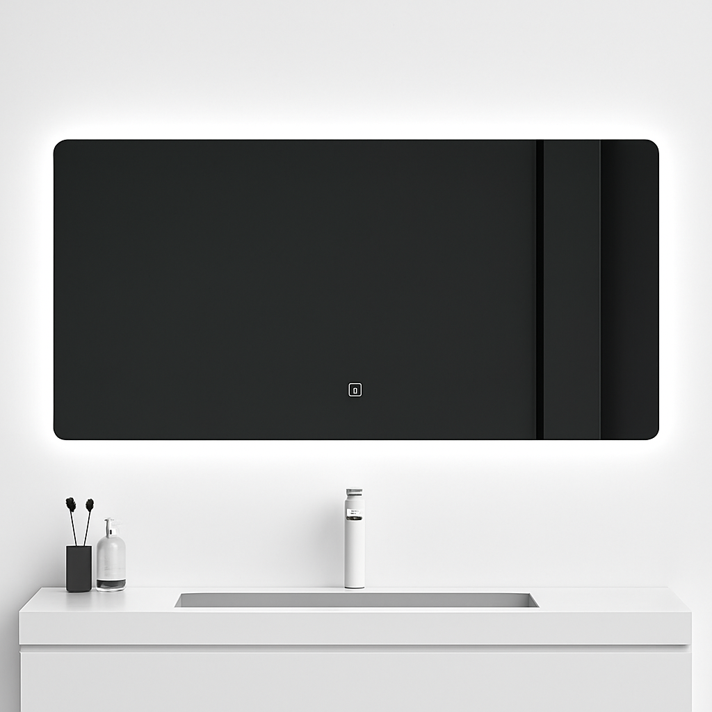 Rectangular intelligent mirror with led light touch screen - 40x60cm 3
