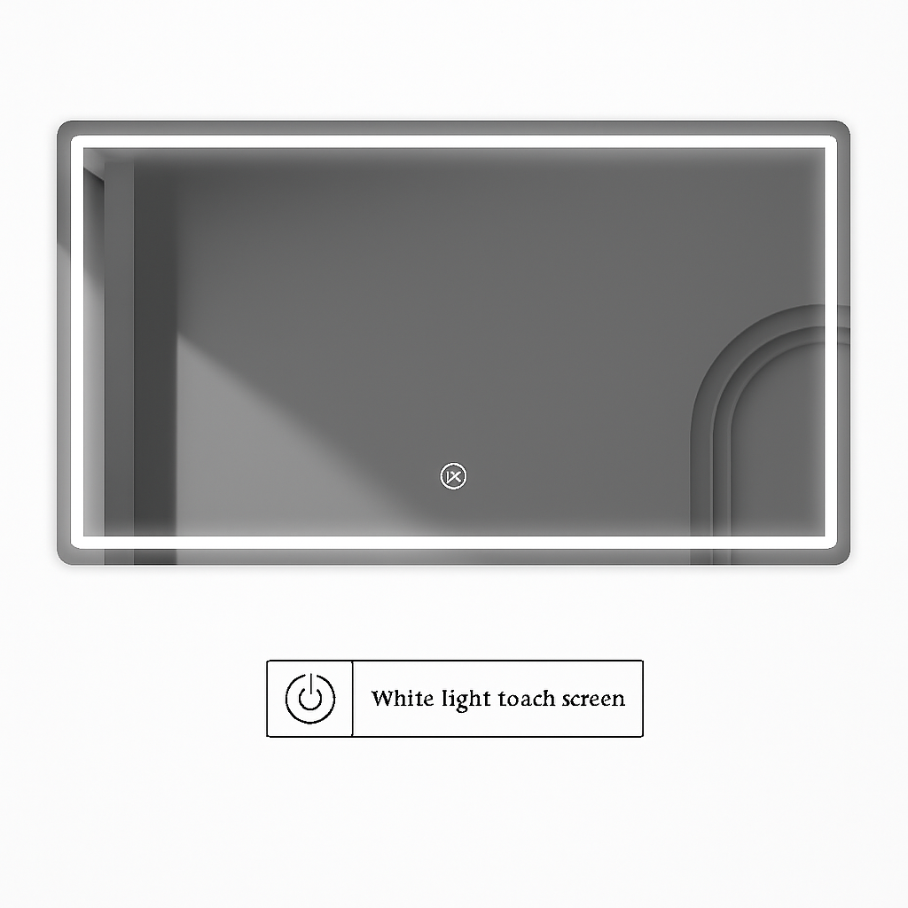 Rectangular intelligent mirror with led light touch screen - 40x60cm 5