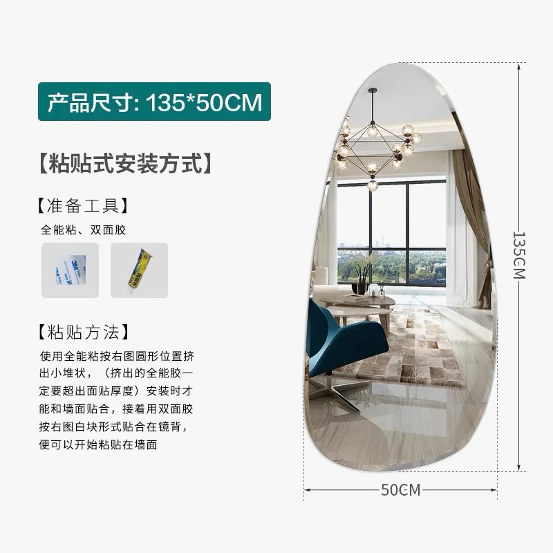 Large Nordic modern mirror for aesthetic interior decoration - view 7