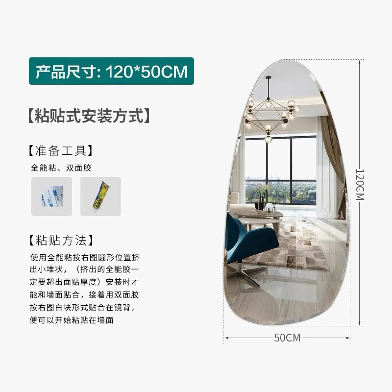Large Nordic modern mirror for aesthetic interior decoration - view 8