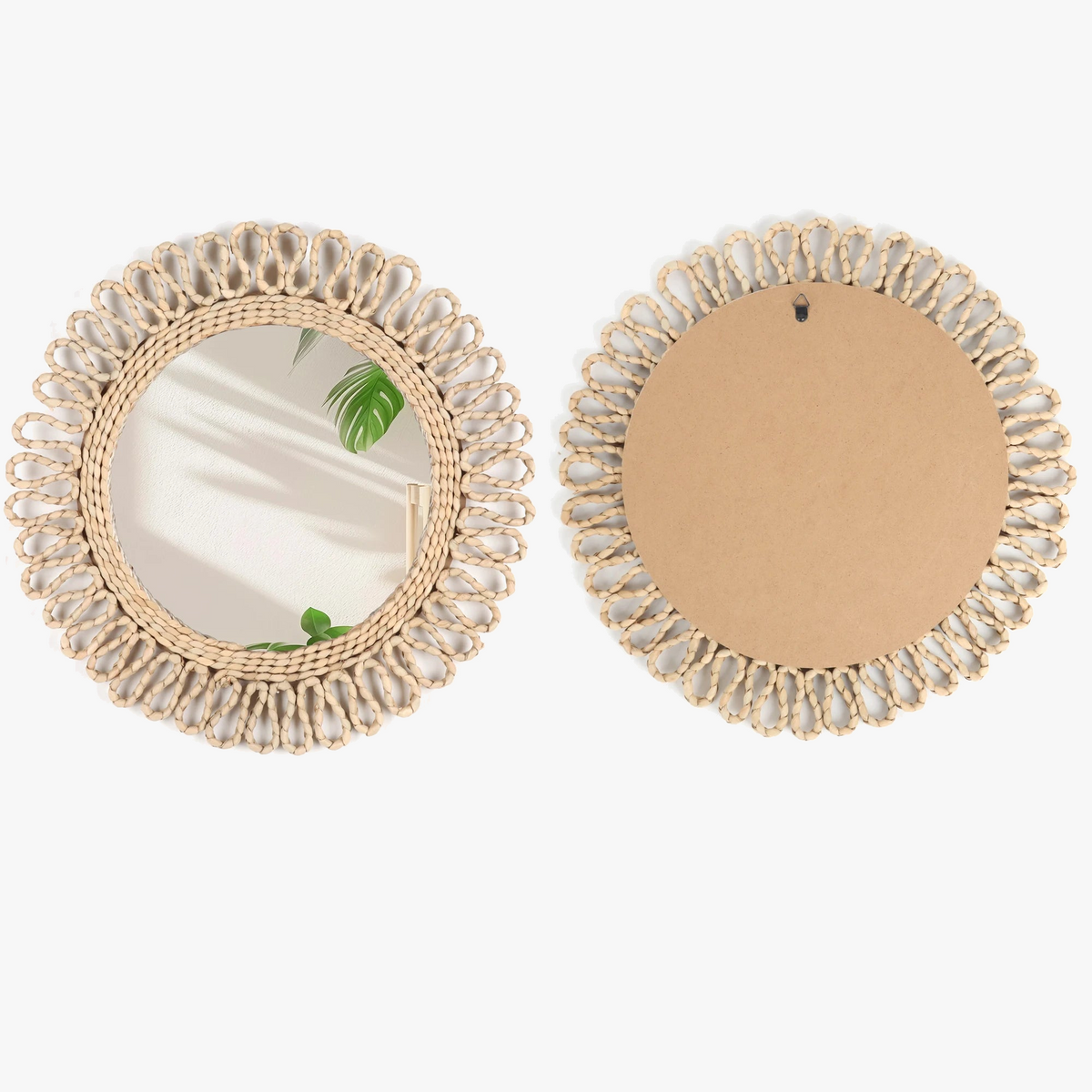 Circular wall mirror bohemian woven for interior decoration - view 3