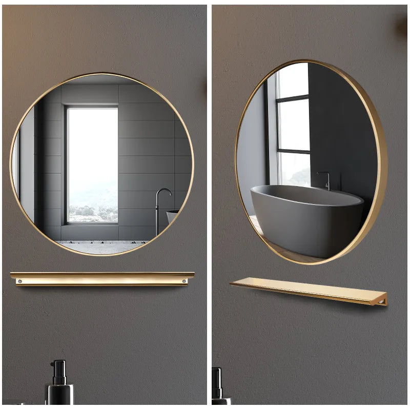 Circular metal wall mirror modern minimalist style - view 2