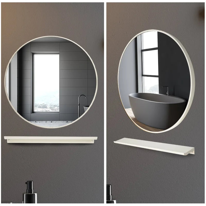Circular metal wall mirror modern minimalist style - view 4