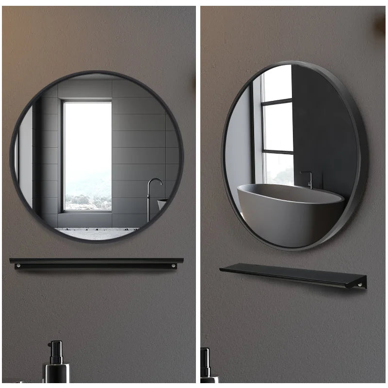 Circular metal wall mirror modern minimalist style - view 5