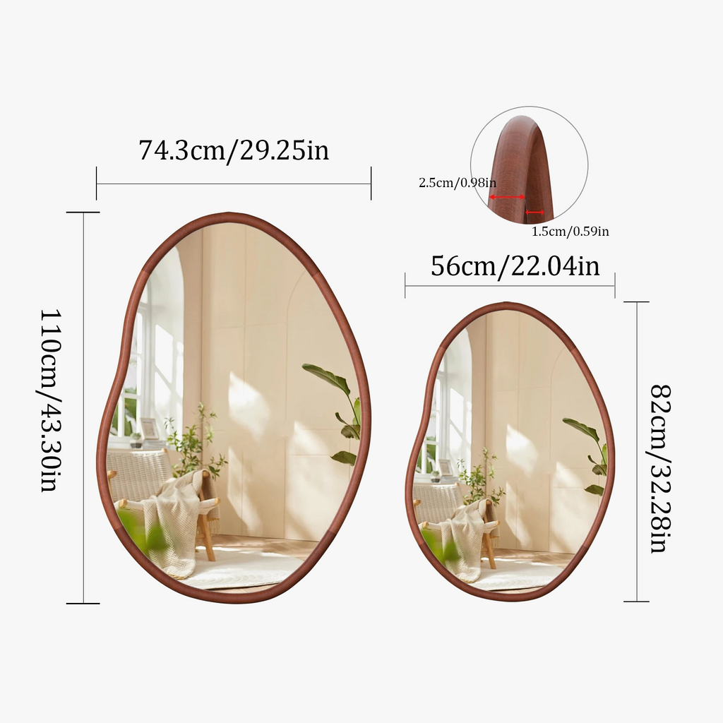 Decorative wall mirror large format in solid wood - view 5