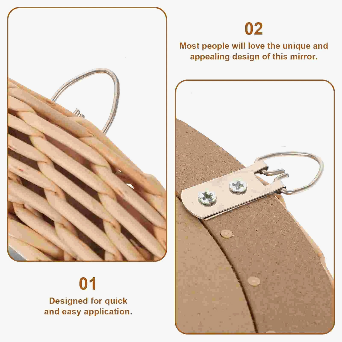 Rattan wall mirror for modern aesthetic decoration - view 2