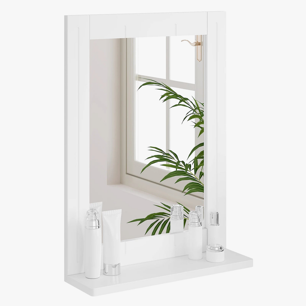 Modern wall mirror with shelf for elegant interior