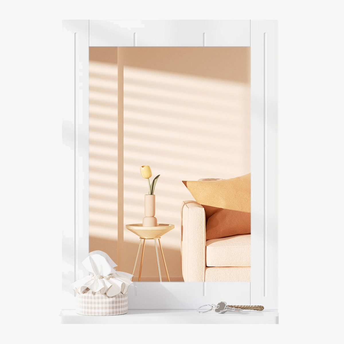 Modern wall mirror with shelf for elegant interior - view 3