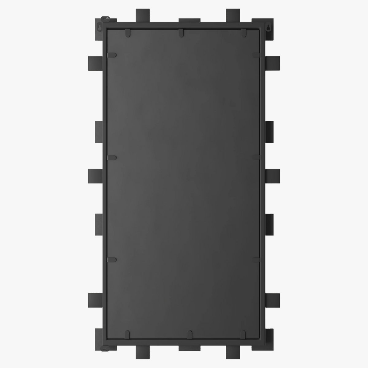 Vintage rectangular wall mirror with industrial metal frame - view 2