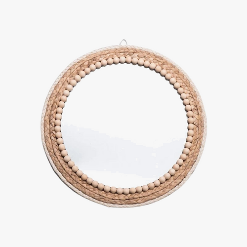 15-Inch Round Rattan Wall Mirror, a Statement Piece for Any Room