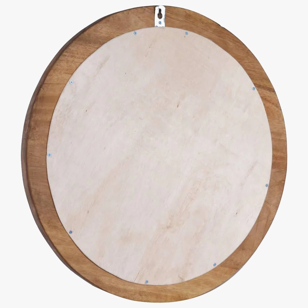 Round Teak Wall Mirror 60 cm for Any Room - view 4