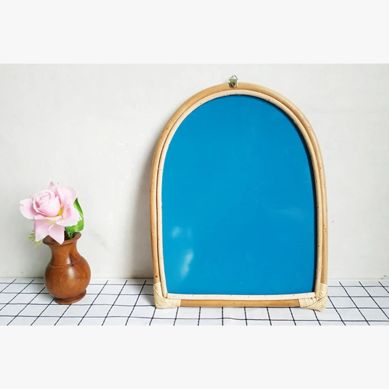 Wall mirror hanging rattan for practical makeup - view 4