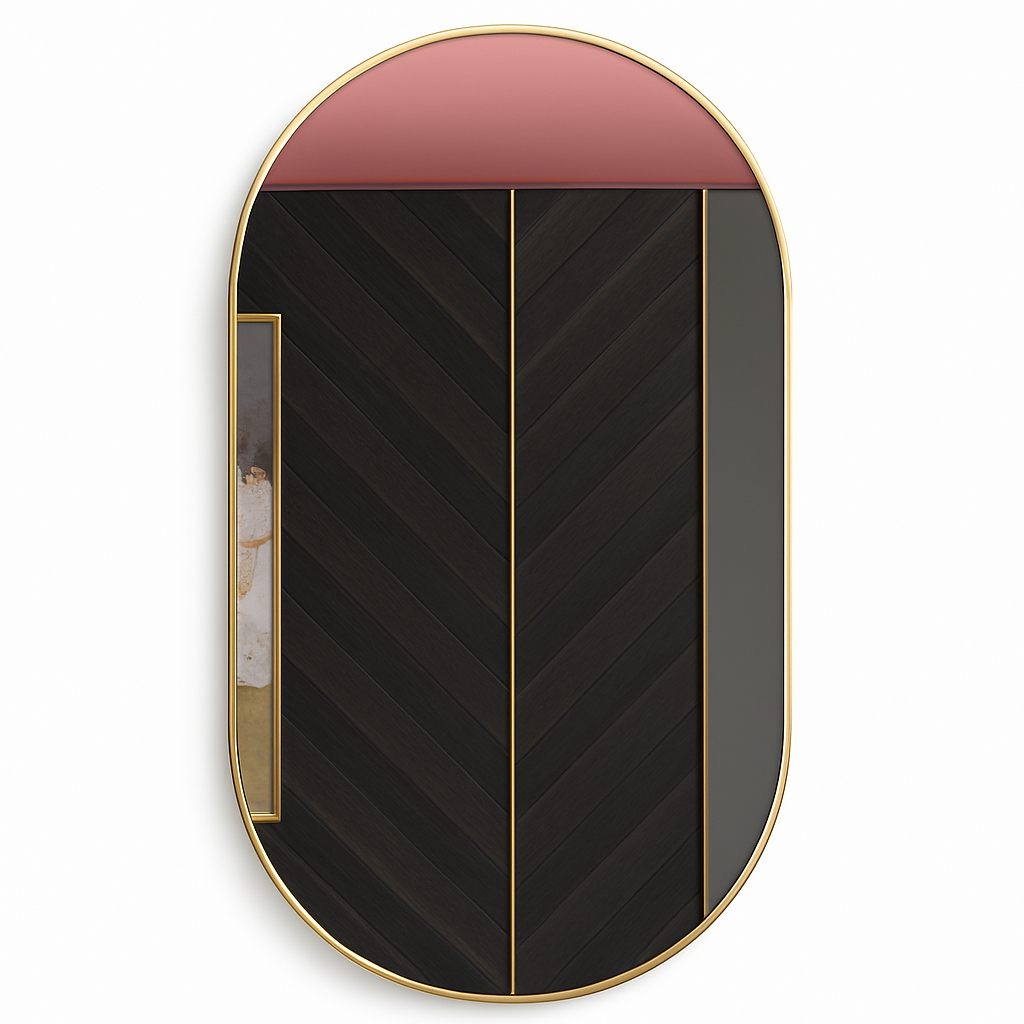 Wall-shaped oval mirror for bathroom and makeup - view 2