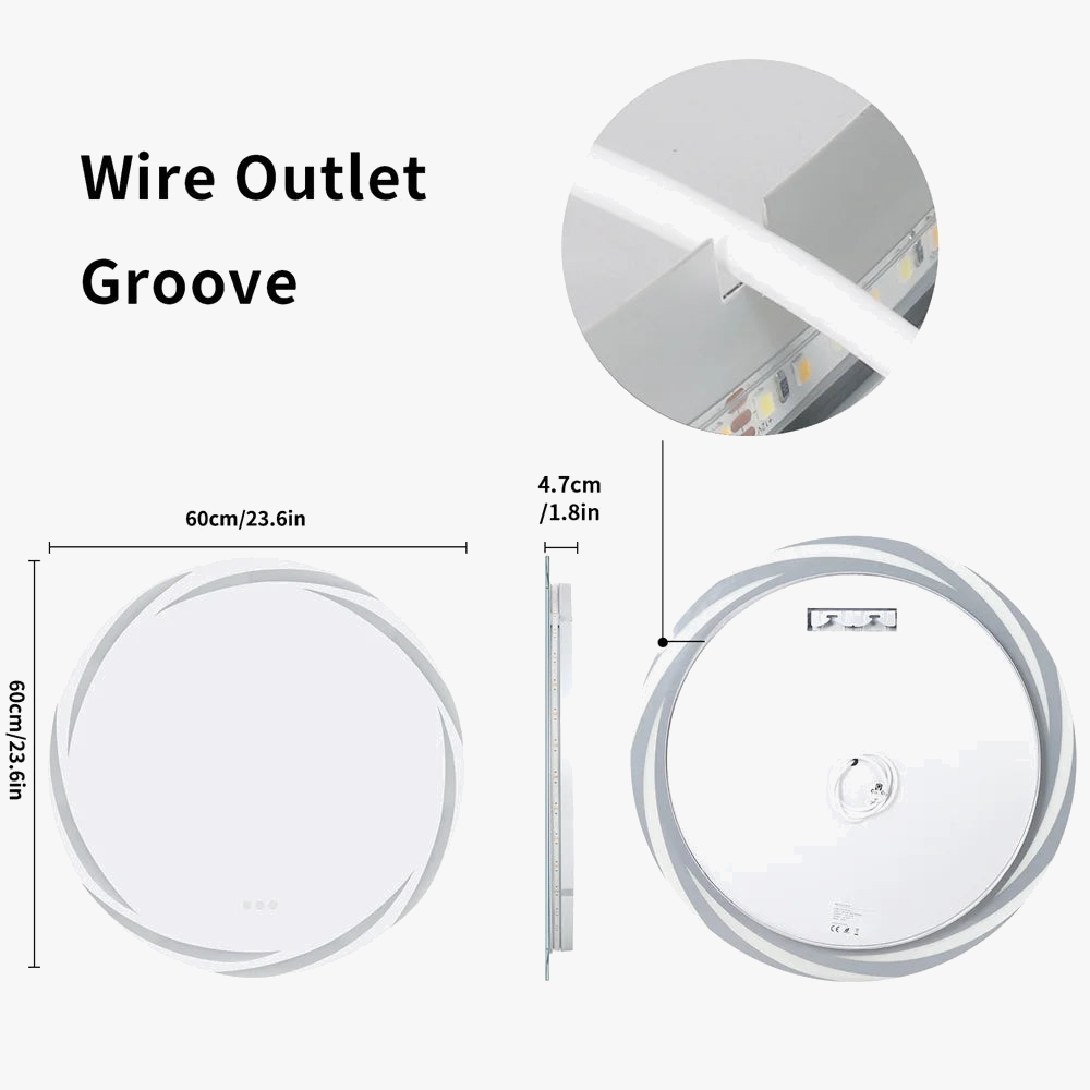 Circular backlit mirror with LED lighting - view 8
