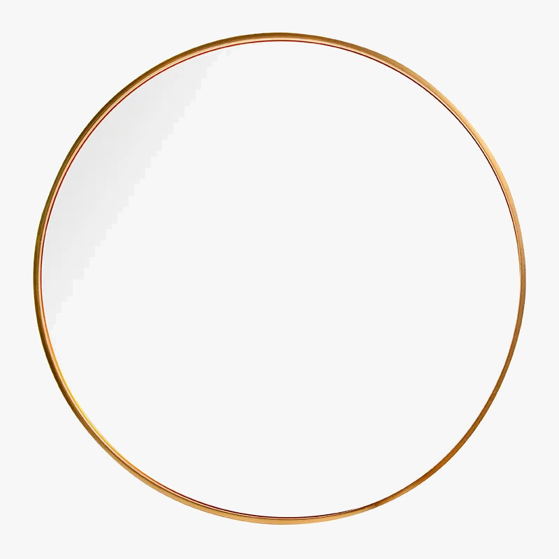 Modern round mirror with aluminum frame for wall decoration