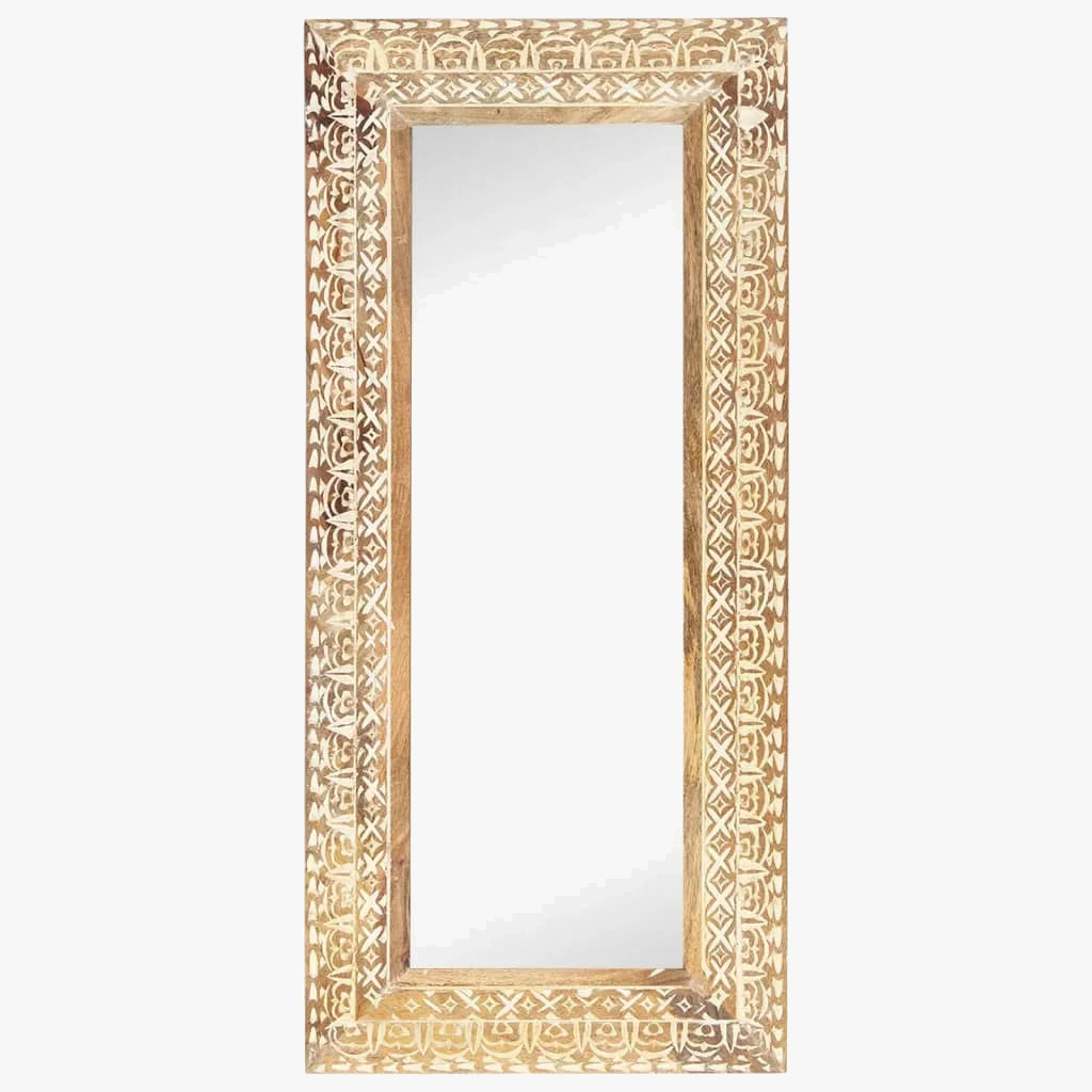 Handcrafted Mango Wood Sculpted Mirror 110 X 50 cm - view 2