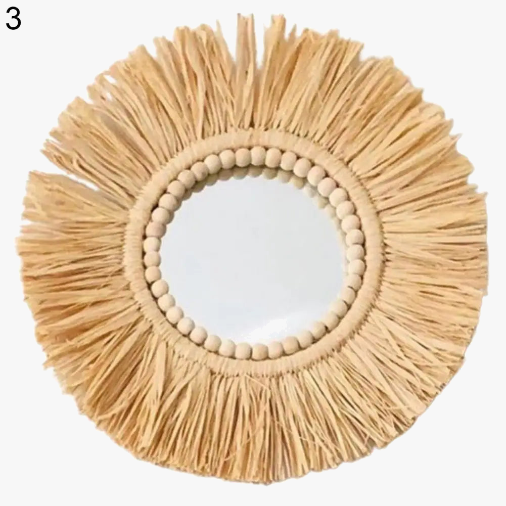 Hanging Acrylic Straw Mirror, Modern and Functional Design