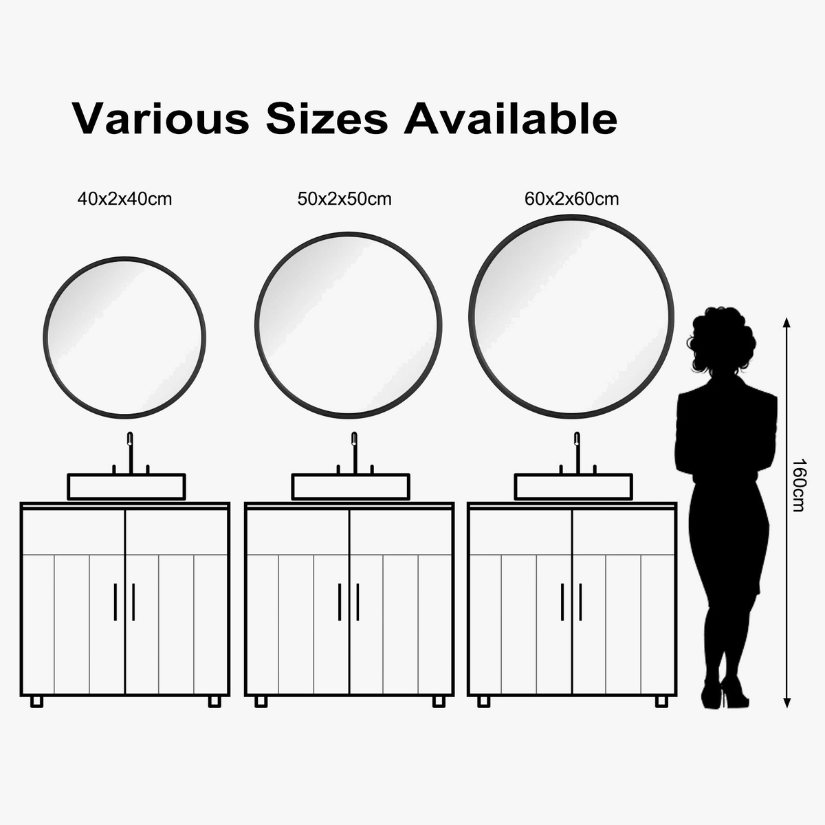 Modern round hanging mirror with decorative gold metal frame - view 4