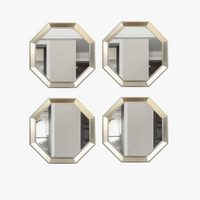 Metal hexagonal decorative mirrors for aesthetic decoration