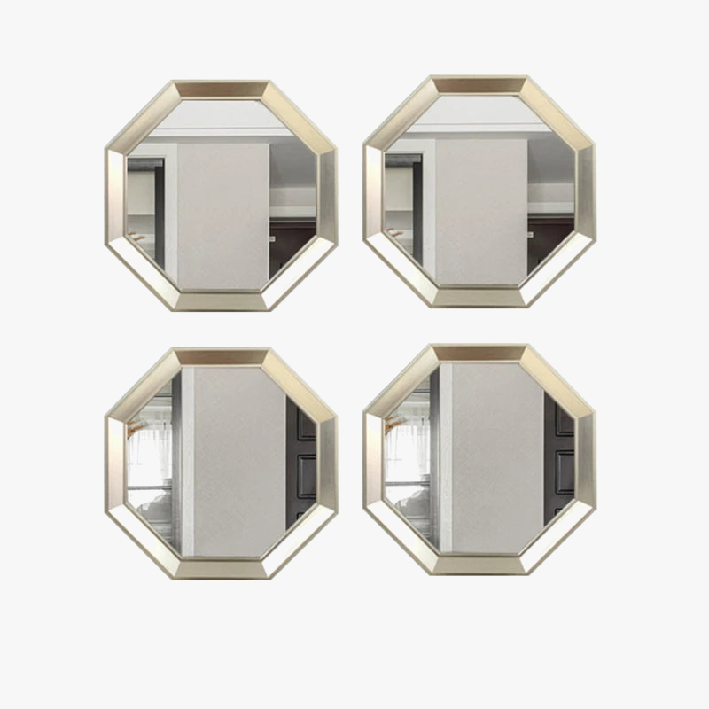 Metal hexagonal decorative mirrors for aesthetic decoration