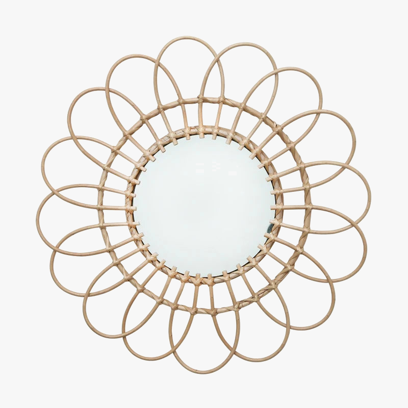 Round decorative macrame mirrors for a Nordic style