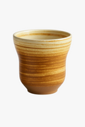 Rustic ceramic mug painted hand natural texture