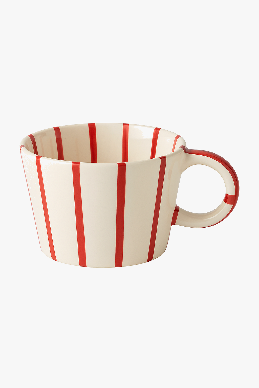 Ceramic mug geometric stripes Nordic style painted handle
