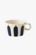 Ceramic mug Nordic style geometric stripes handle painted