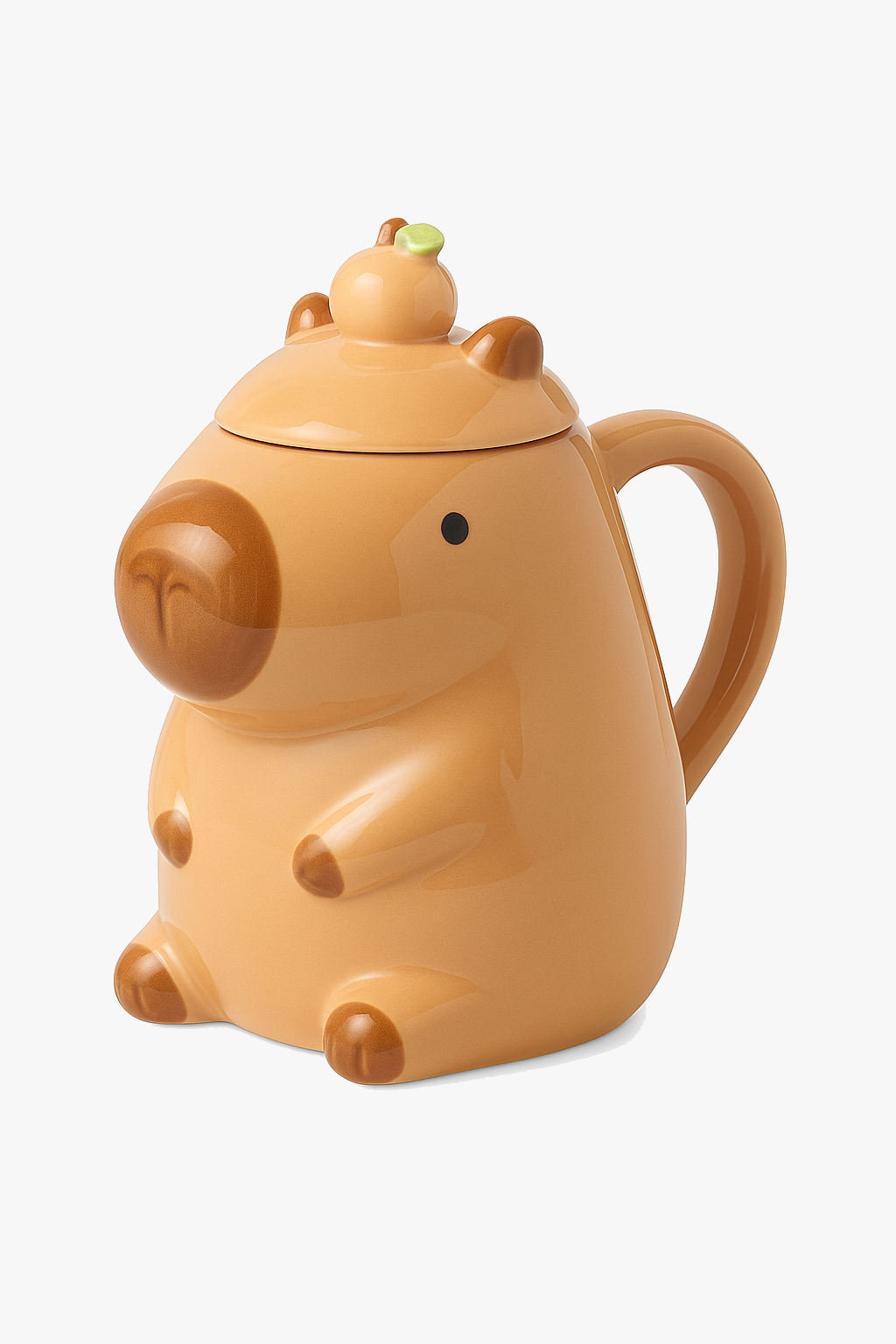 Mug capybara cute ceramic with gift lid