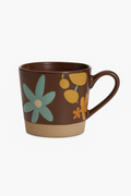 Retro Ceramic Mug Floral Pattern Hand Painted Customizable